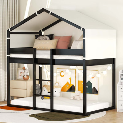 Lit superposé en bois avec tente