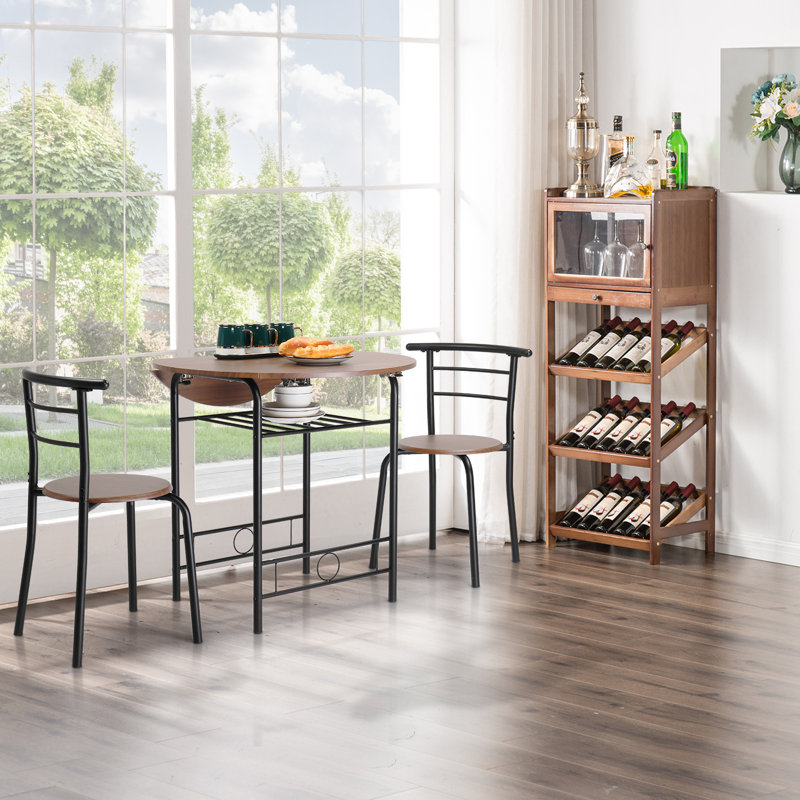 Kieana Four Leg Dining Set, Brown, Black