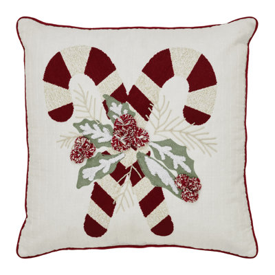 Gingerbread House Embroidered Velvet Pillow