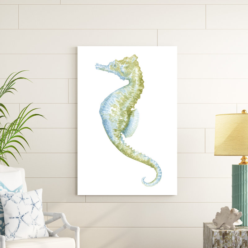Aquarelle hippocampe II, H 48 po x l 32 po x P 1,25 po