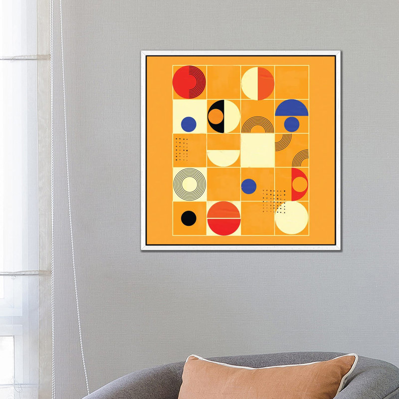 Mid Century Abstract III 1 Piece Wall Art on Canvas, 66.04 cm H x 66.04 cm W, White Framed
