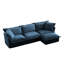 Canapé modulaire en L avec housse en L, canapé-lit en chenille confortable avec repose-pieds convertible et 2 gros coussins, canapé surdimensionné moderne à 3 places pour bureau de salon, bleu