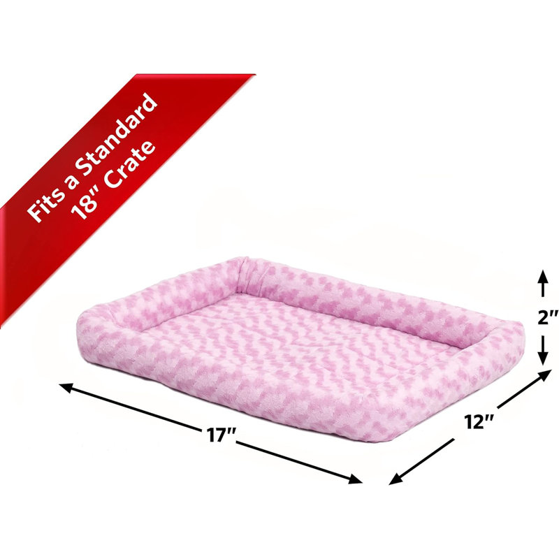 Suede Pet Bed, Pink, Small (18" W x 10" D x 2.75" H)