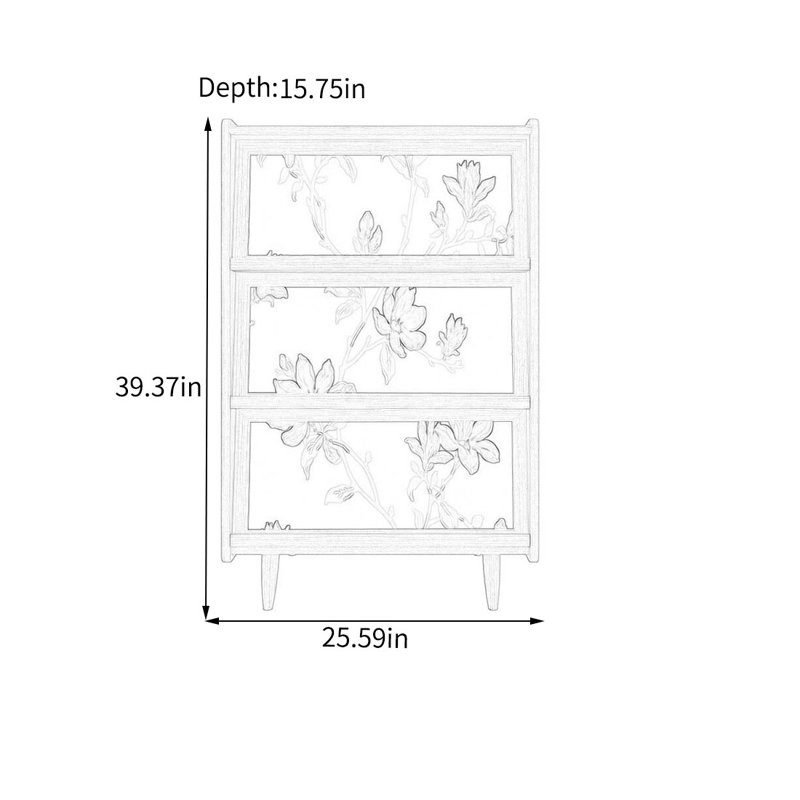 Armoire de rangement élégante à trois portes avec plateau en pin