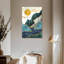 Soleil Avery sur un paysage abstrait-108504074