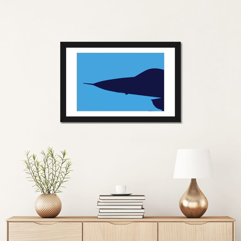 «F-16 Nose» par 08, impression sur toile, H 16 po x l 24 po x P 1 po, Papier beaux-arts encadré noir, Blanc