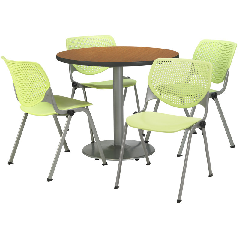 Table ronde pour salle de pause, L 42 po x P 42 po, Chêne moyen, Limette