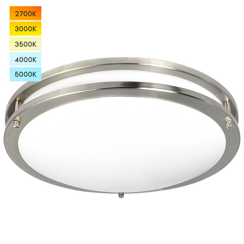 Plafonnier encastré Eryx, H 10 po x l 10 po x P 3 po, Argent