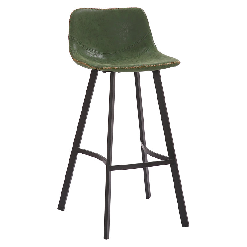 Fulcher Upholstered Counter Stool with Metal Frame, Sage Green