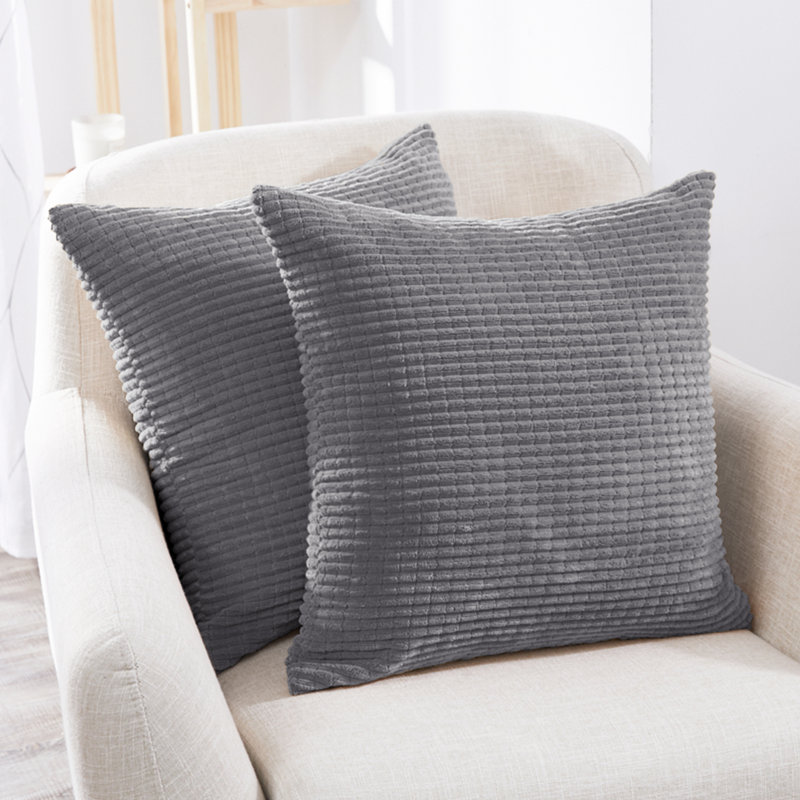 Kenley Citronella Square Throw Pillow Cover, Light Grey, 66cm H x 66cm W x 1cm D