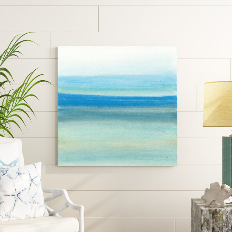 «Coastal Abstraction IV» par Chris Paschke - peinture sur toile tendue, H 36 po x l 36 po x P 1,25 po