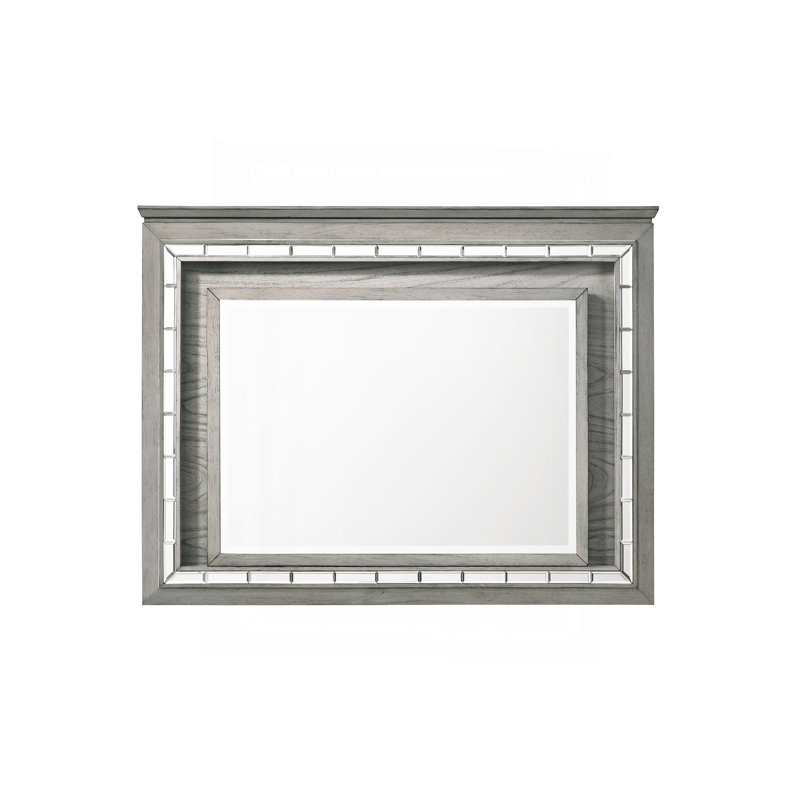 Light Gray Oak Finish Mirror W/Led