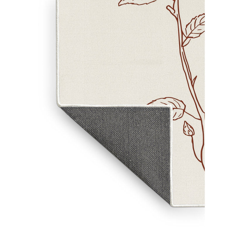 Soft Plush Feemster Valentines Modern & Contemporary Abstract Area Rug in Beige – White Binding, 2x4