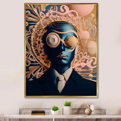 «Retrofuturistic Sci-Fi Portrait Man Of The Futur», reproduction sur toile