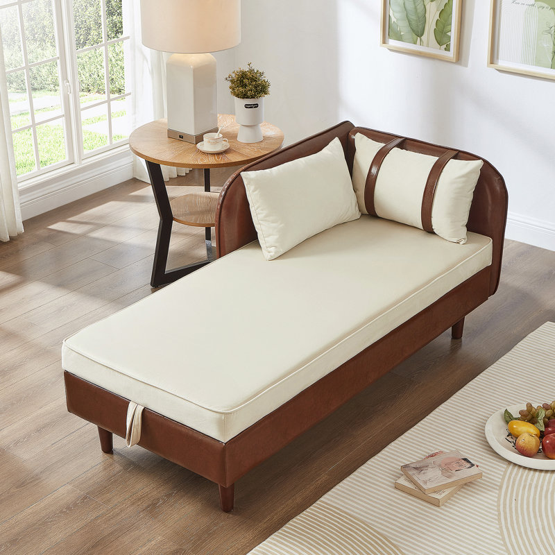 Chaise longue de rangement avec coussins moelleux