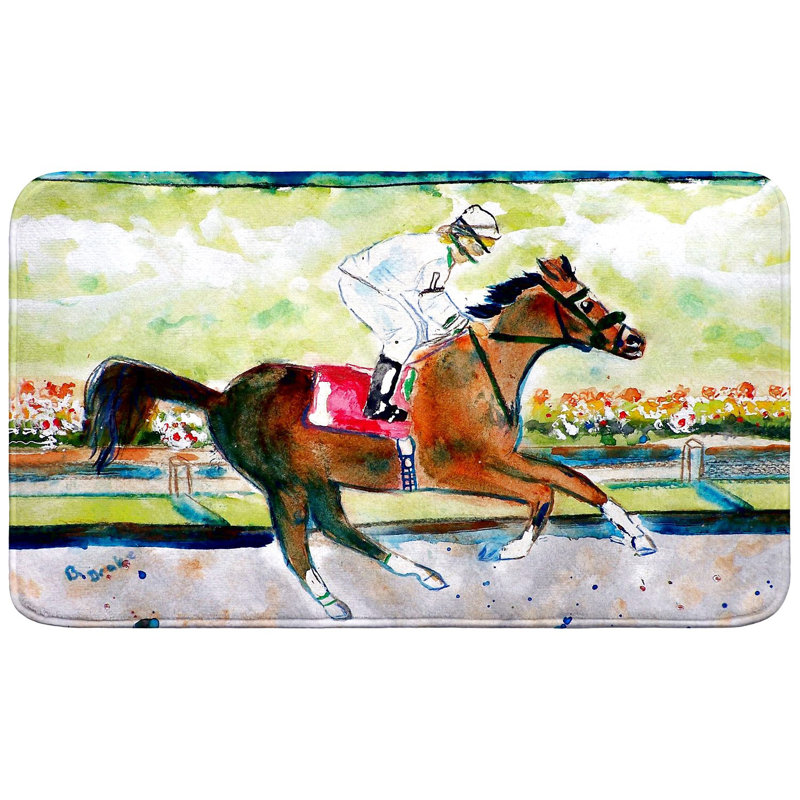 Tapis de bain Racing, L 30 po x l 18 po, Blanc