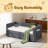 Twin Size Upholstered Daybed With Trundle,USB Port ,Side Pockets, Modern V-Grained Backrest Design,No Box Spring Needed, For Bedroom, Guest Room-761046766