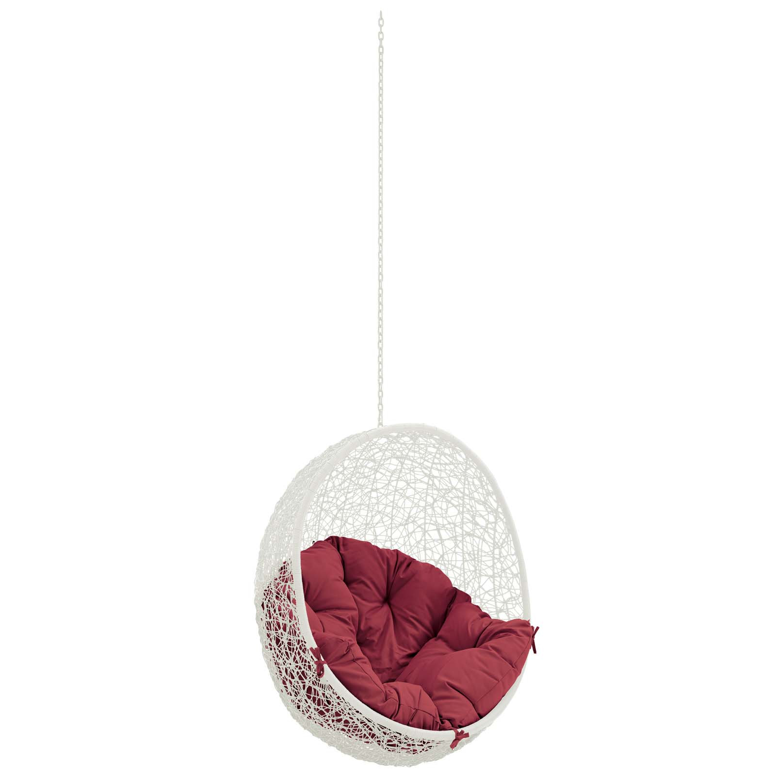 Modway Hide Outdoor Patio Swing Chair Without Stand, White/Red