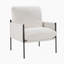 Chaise d'appoint moderne, fauteuil confortable avec coussin amovible, fauteuil de coiffeuse avec accoudoirs en bois pour le salon, la chambre à coucher, blanc