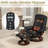 Massage Recliner with Ottoman Swivel Wood Base, Adjustable Recline, Faux Leather Lounge Chair with Footrest for Living Room and Bedroom, Black-1072412361