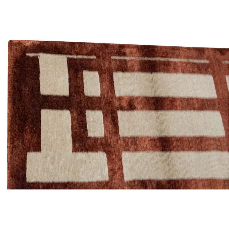 Hand Knotted Geometric Area Rug in Garnet