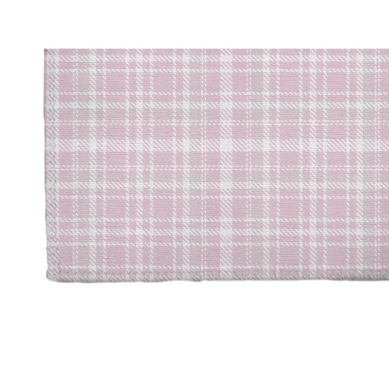 Rocky Tartan Kids Play Mat, Pink, Rectangle 24" x 36"