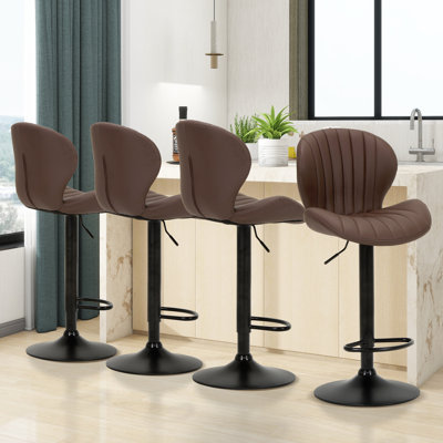 Inona Swivel Faux Leather Yes Bar Stool