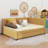A Full-Sized Upholstered Daybed Incorporating A Built-In Trundle Bed-1955110866