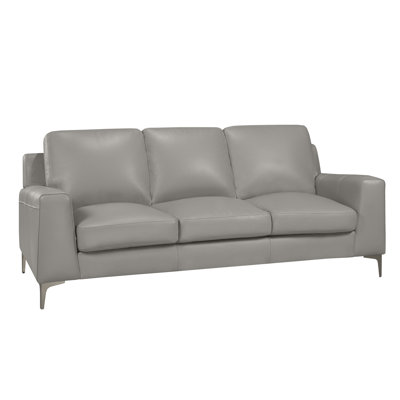 Bijon 84" Genuine Leather Square Arm Sofa