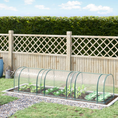 Mini Greenhouse 11'X3'x2.5', Portable With Zippered Windows, -Protective Cover And Strong Steel Frame For Gardening 11' X 3' 2.5' Greenhouse, Openings, - Construction