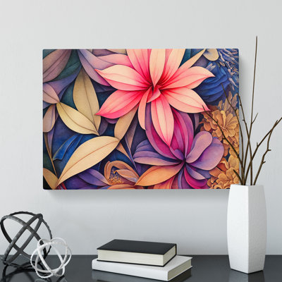 Daring Watercolour Flowers - Wrapped Canvas