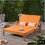 Double chaise longue de patio avec coussin-58746795