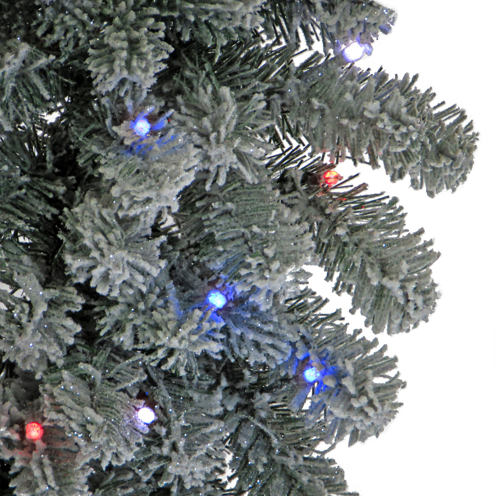 Snowy Sheffield Spruce Wreath with Twinkly LED Lights, 5" H x 24" W x 24" D