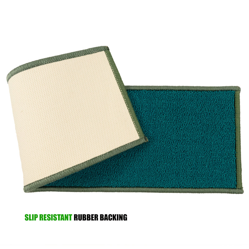 Tapis d'escalier antidérapant de couleur unie lavable à la machine, Bleu marine, Rectangle 31,5 po x 7 po
