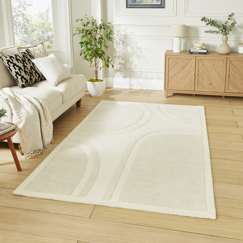 Solid Colour Wool Hand Tufted Area Rug, Rectangle 150 x 230 cm
