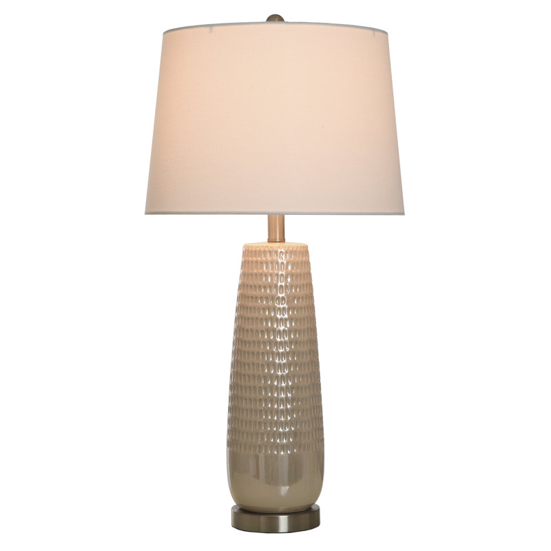 Lampe de table en céramique Samar, Crème