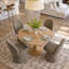 Ensemble de table de salle à manger pour 4 personnes avec table ronde et 4 chaises pivotantes rembourrées en tissu-133587508