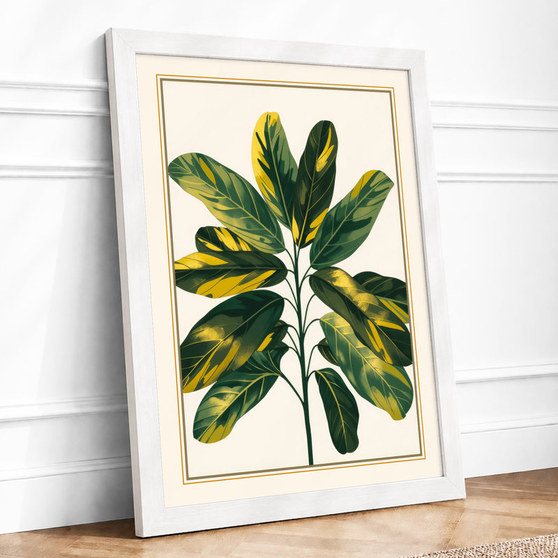 Variegated Specimen Botanical - Framed Print, A1 - 84.1 x 59.4 cm, White