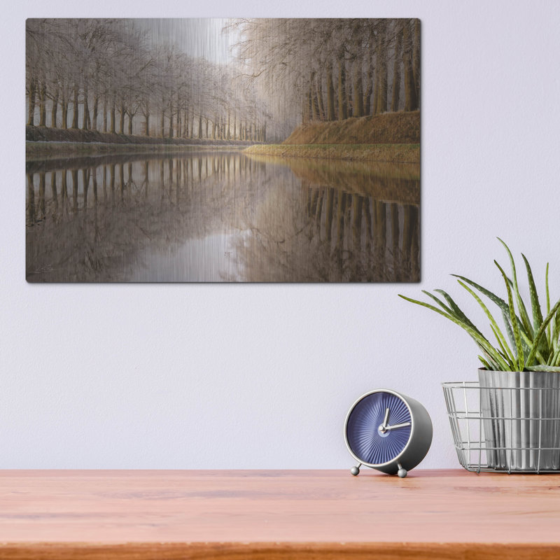 «Frosty Reflections» par Martin Podt, art mural en métal, H 12 po x l 16 po