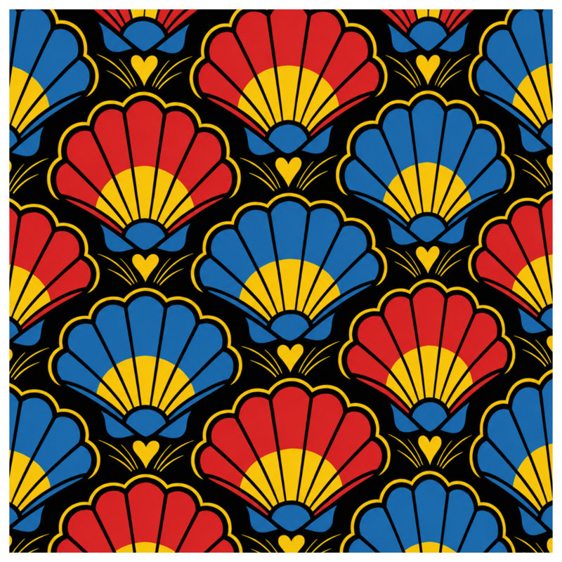 Colorful Shell Pattern Window Curtains, Shells Sheer & Blockout Curtains - 1 Panel, Sheer, 50" x 80" - 1 Panel