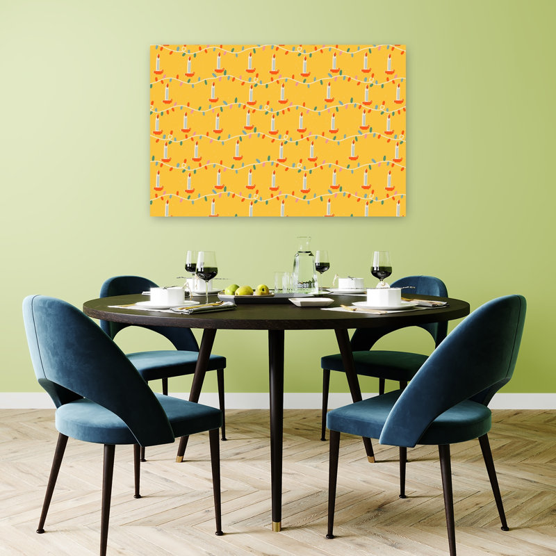 «Christmaspatternno34», impression d'art mural rétro et fantaisiste, 32" H x 48" W