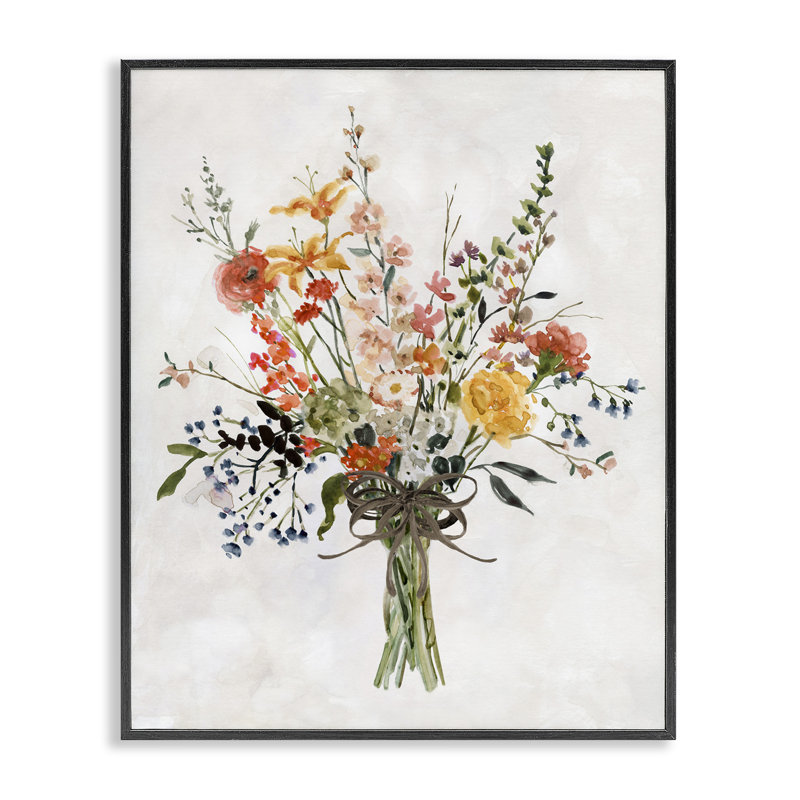 «Enchanting Floral Bouquet», art de la giclée encadrée par Carol Robinson, Giclée encadrée noir minuit, H 14 po x l 11 po