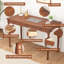Bureau 100% bois massif avec tiroirs - bureaux modernes Mid-Century de 47,2 po x 21,7 po, bureau d'écriture rétro avec tiroirs, table de travail simple, bureaux d'ordinateur de bureau personnel pour n'importe quelle pièce - couleur noyer