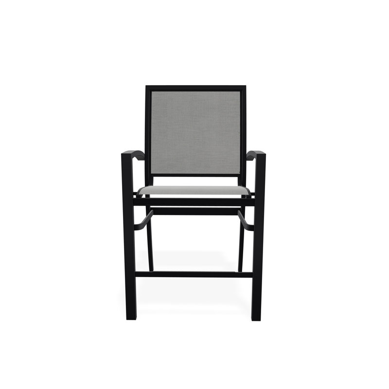 Tabouret de comptoir d'extérieur 26 po Kendall, Noir, Alliage Sunbrella®