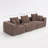 Oversized Modular Deep-Seat Sofa, 3-Piece All-Foam Sectional Couch In Soft Textured Fabric, Tool-Free Assembly, Apartment-Friendly Low Profile, 111" × 37" × 23.6"-Brown-283939577