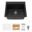 L 21 po x l 20 po Composite quartz encastré dans un évier de cuisine à simple cuve et station de travail-129525124