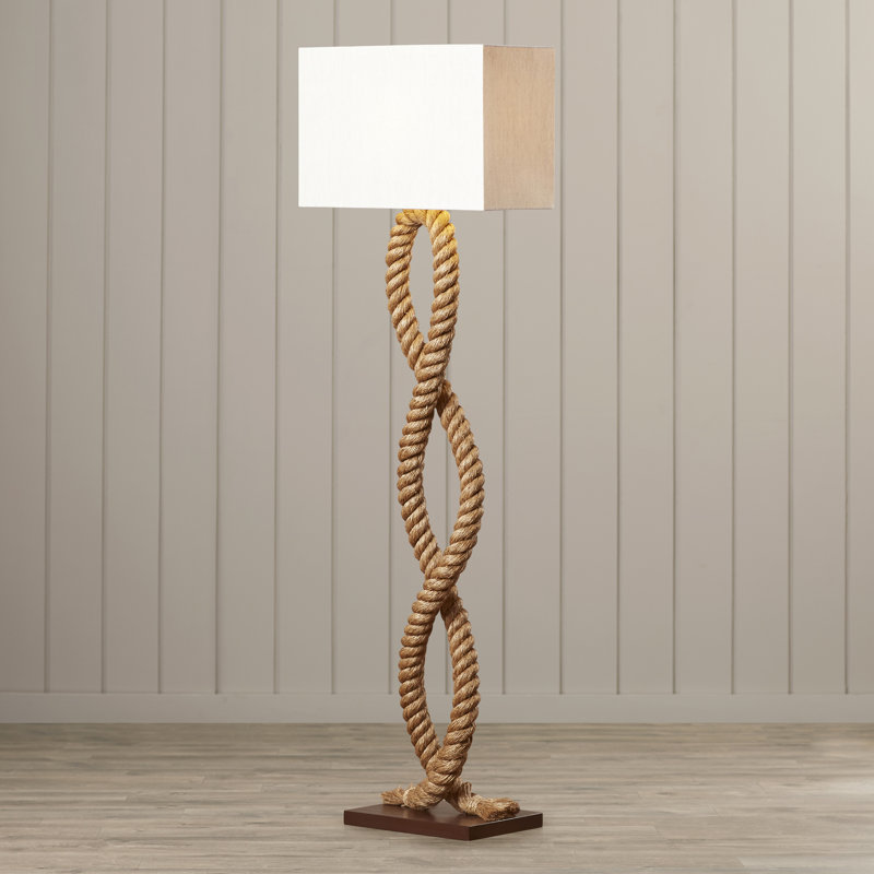 Blanchette Jute Rope Floor Lamp with Linen Shade