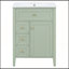 Meuble-lavabo vert clair 24 po avec lavabo en céramique et porte à fermeture en douceur pour un rangement efficace et une conception élégante
