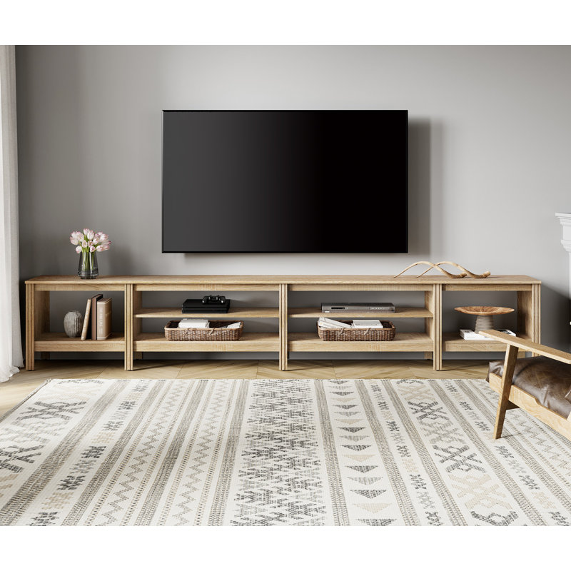 Meuble télé pour téléviseur de 100 po ou moins Ashae, Chêne