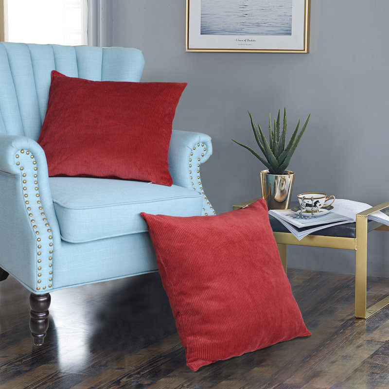 Housse de coussin carrée, Bouffon rouge, 20 po X 20 po